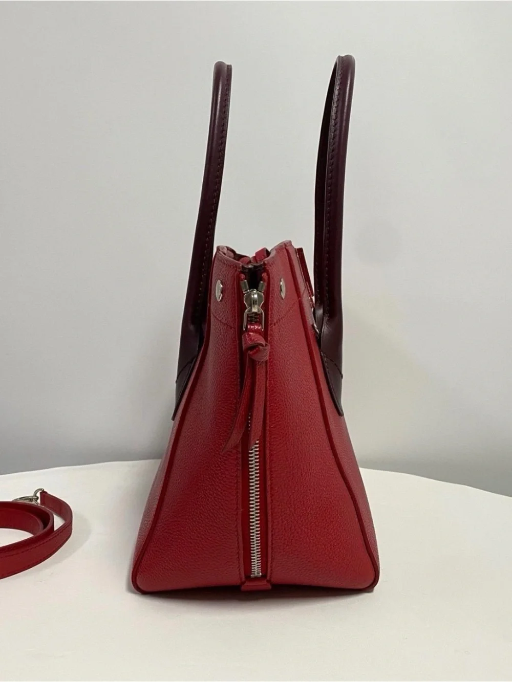 Louis Vuitton Red Leather Shoulder Tote